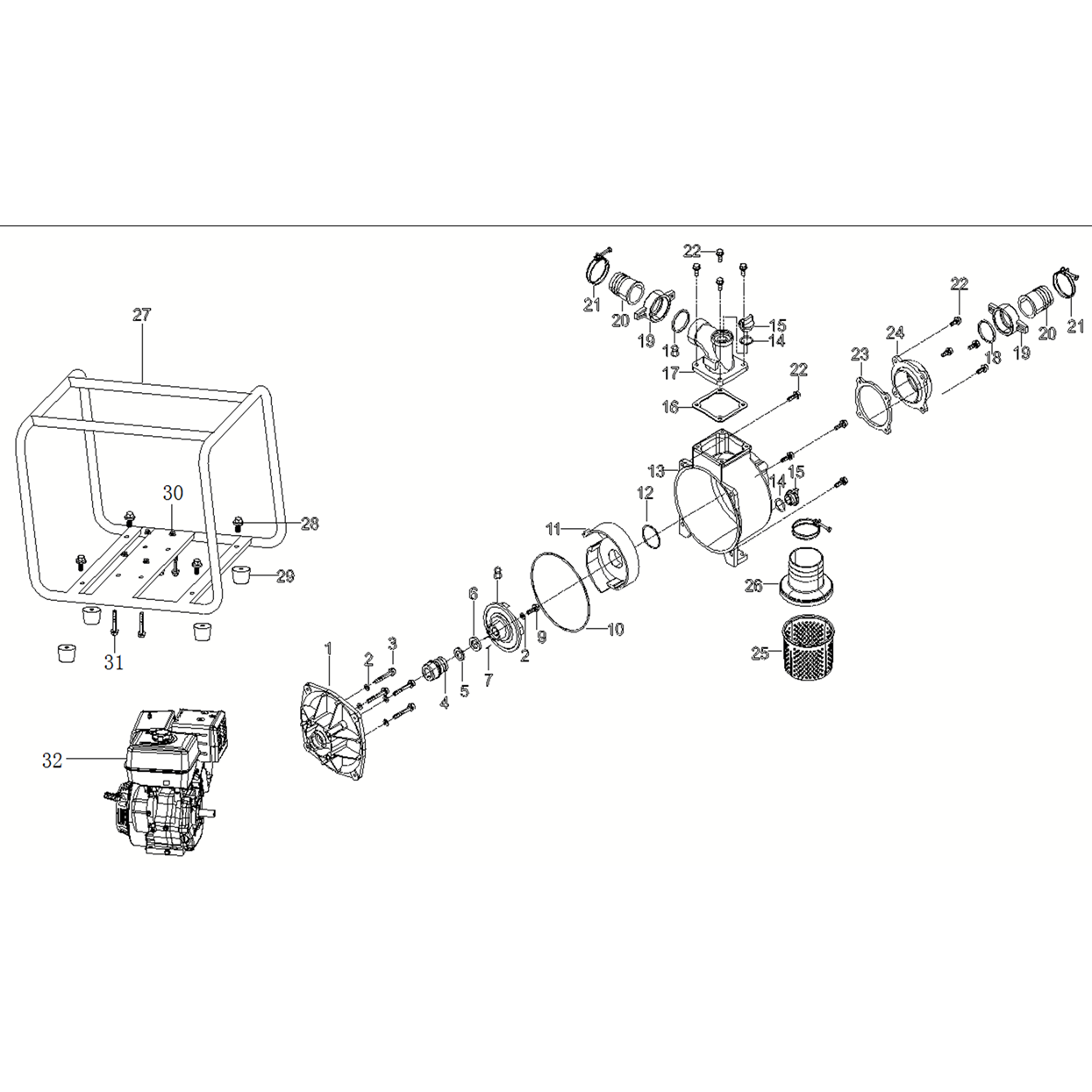 Мотопомпа бензиновая МП-1000