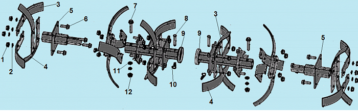 8  ФРЕЗЫ КУЛЬТИВАТОР CHAMPION ВС7714